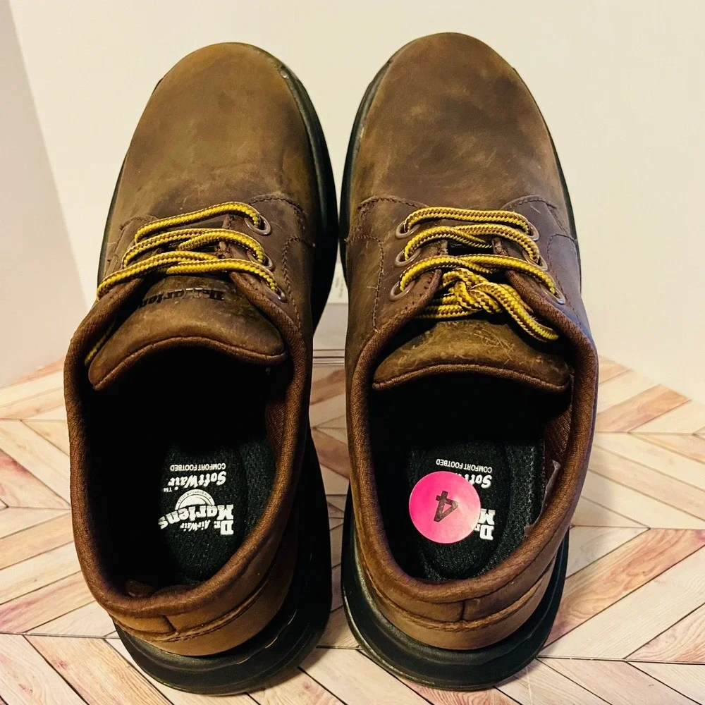 Dr Martens Crewson Lo Crazy Horse Brown Leather M 4 L 5 Lace Up Chunky‎ Shoes